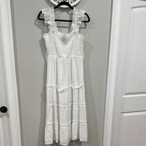 Elegant White Ruffled Dress